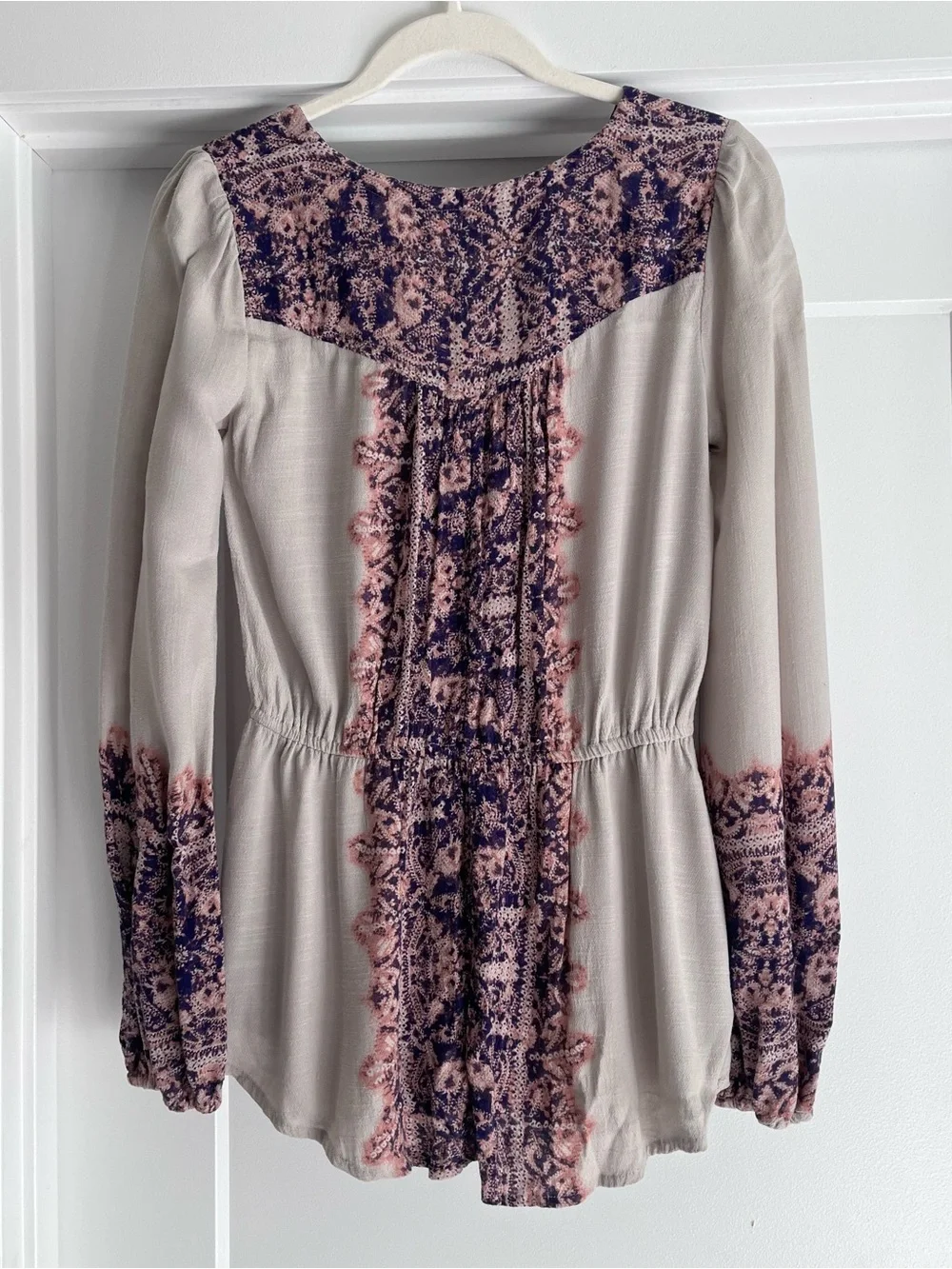 Free People Tunic blouse Beige Purple viscose XS